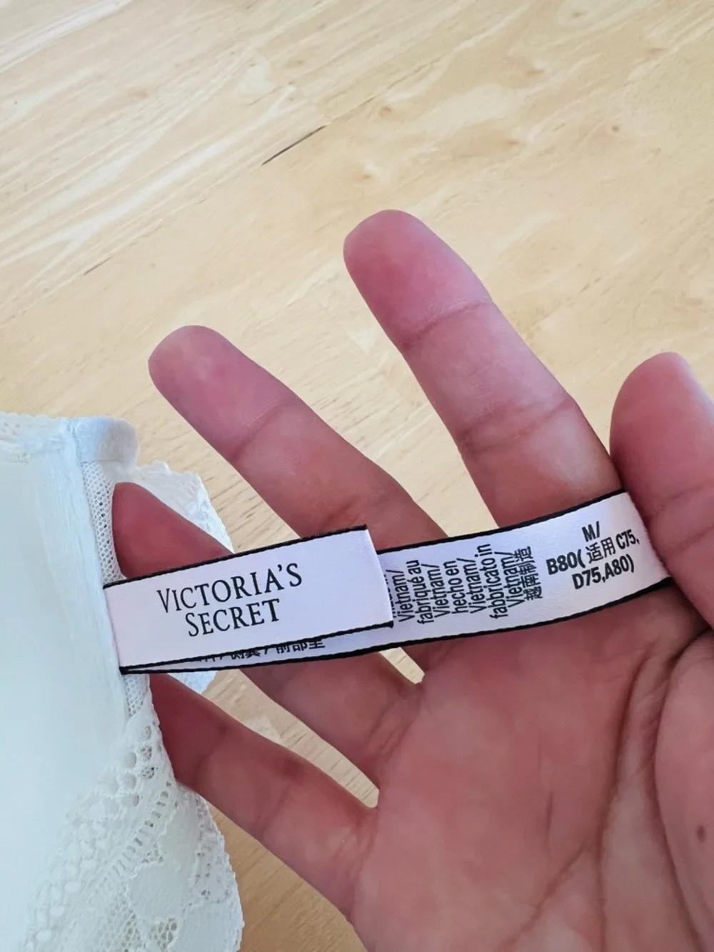 Victoria's Secret White Lace Longline Bralette M